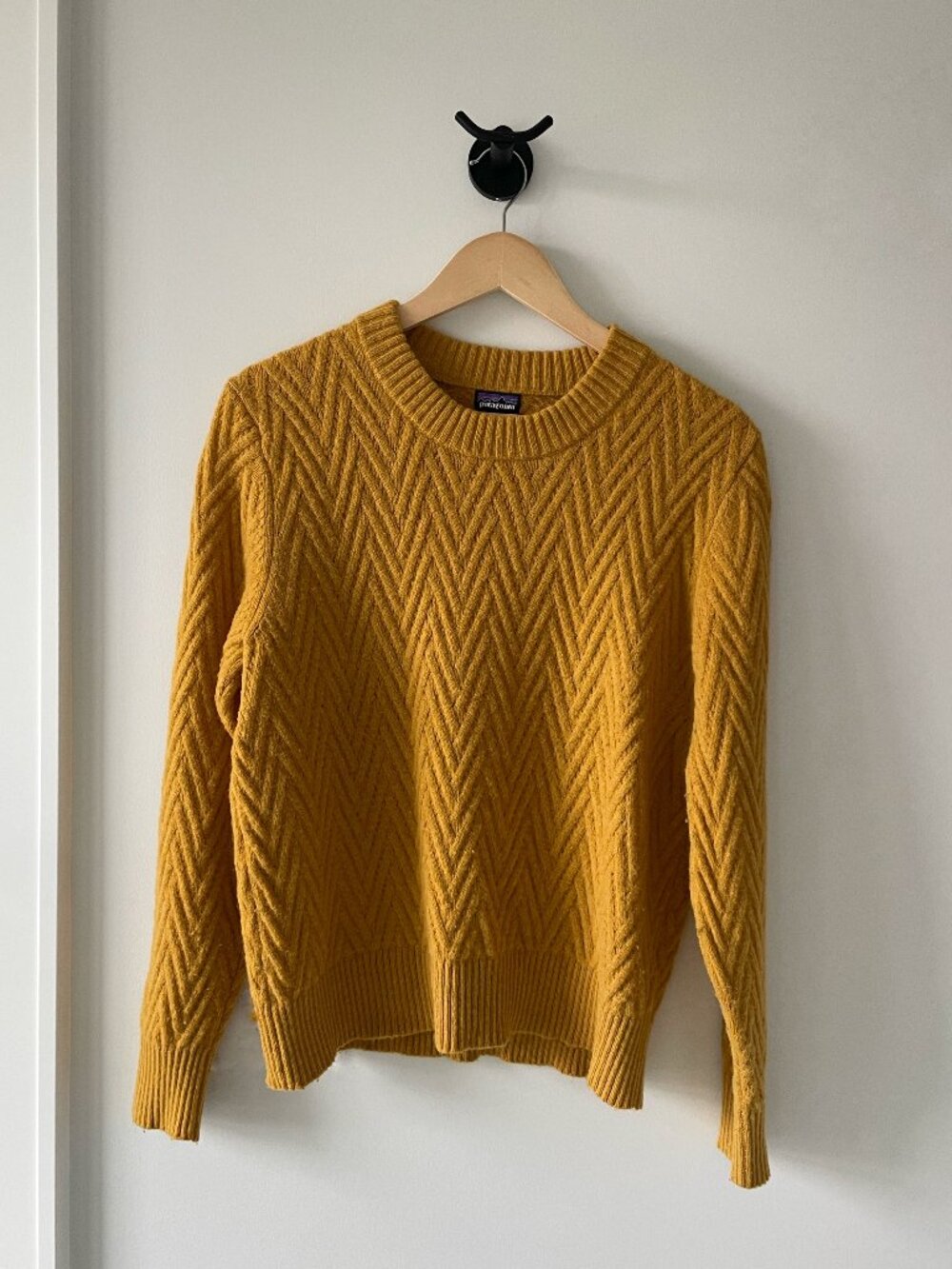 Patagonia Wool Knit Sweater Chevron Pattern Women's Large